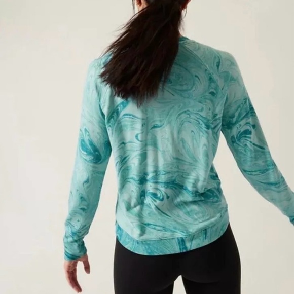 Athleta Women's sweatshirt sumo marble green pullover top size M NWT - Picture 2 of 10